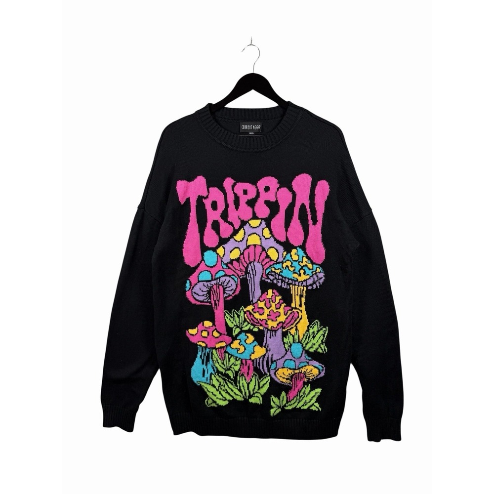 Dolls Kill Current Mood Mushroom Trippy‎ Print Graphic Oversized Sweater Dress